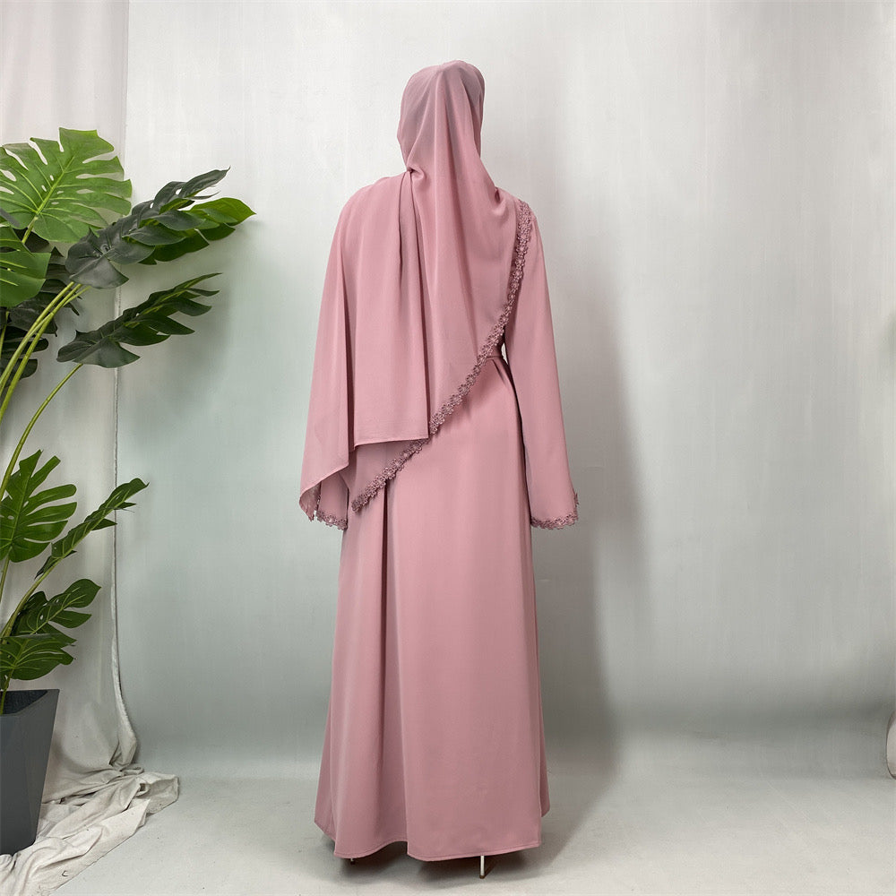 Nisrene Abaya & Hijab Set (Pink) نسرين