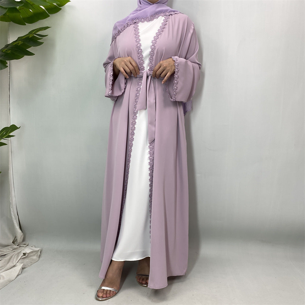 Nisrene Abaya and Hijab Set (Purple) نسرين
