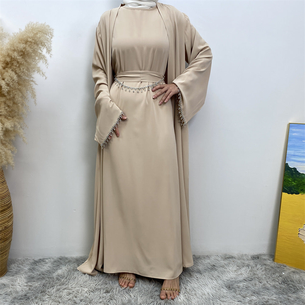 Al-Ameerah 4 Piece-Set Abaya (Beige) الأميرة