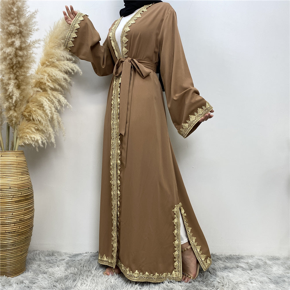 Embroidered Kaftan (Brown)