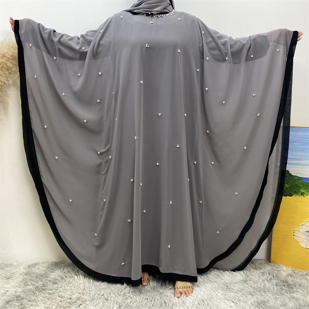 Beaded Butterfly Chiffon Abaya & Matching Headscarf