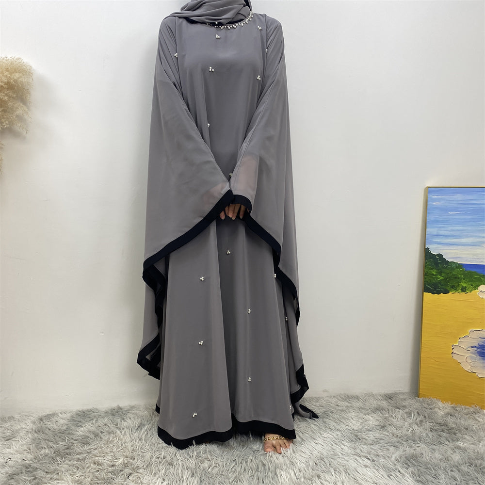 Beaded Butterfly Chiffon Abaya & Matching Headscarf