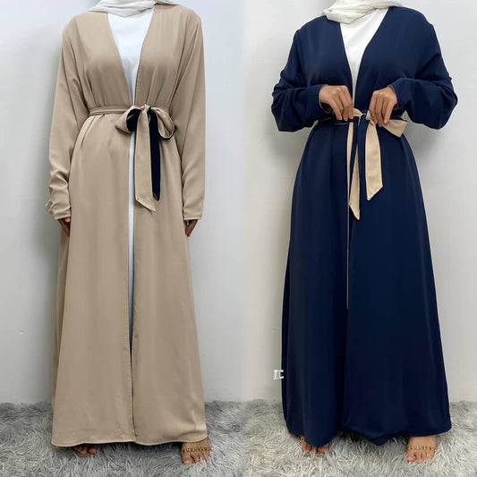 2 in 1: Convertible Abaya (Cream/Navy)