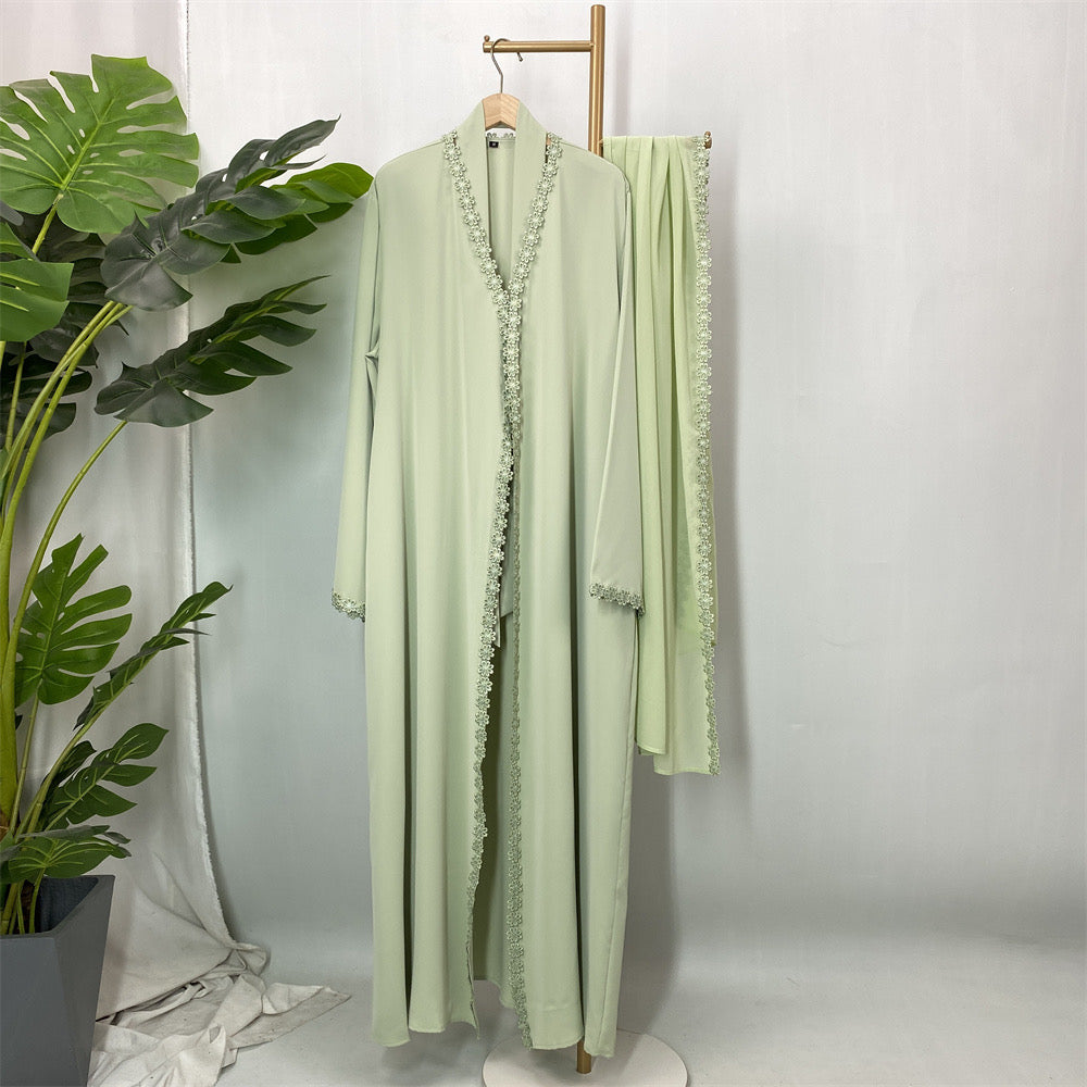 Nisrene Abaya & Hijab Set (Green) نسرين
