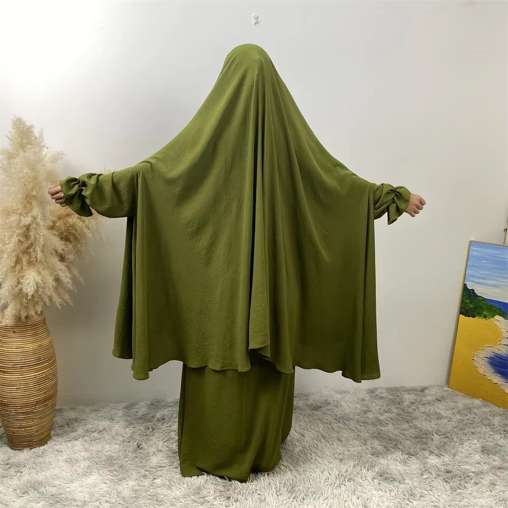 Two-Piece Khimaar Set (Olive)