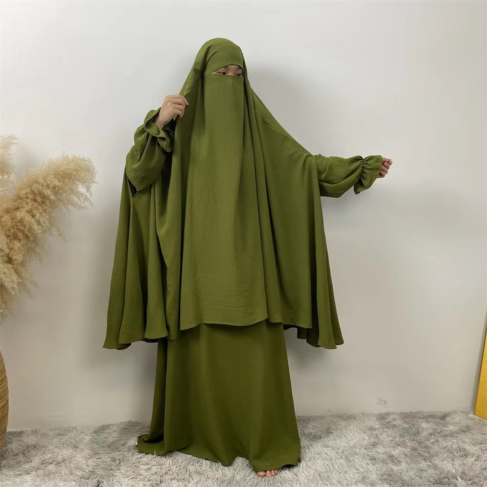 Two-Piece Khimaar Set (Olive)