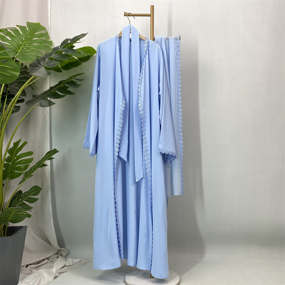 Nisrene Abaya & Hijab Set (Blue) نسرين