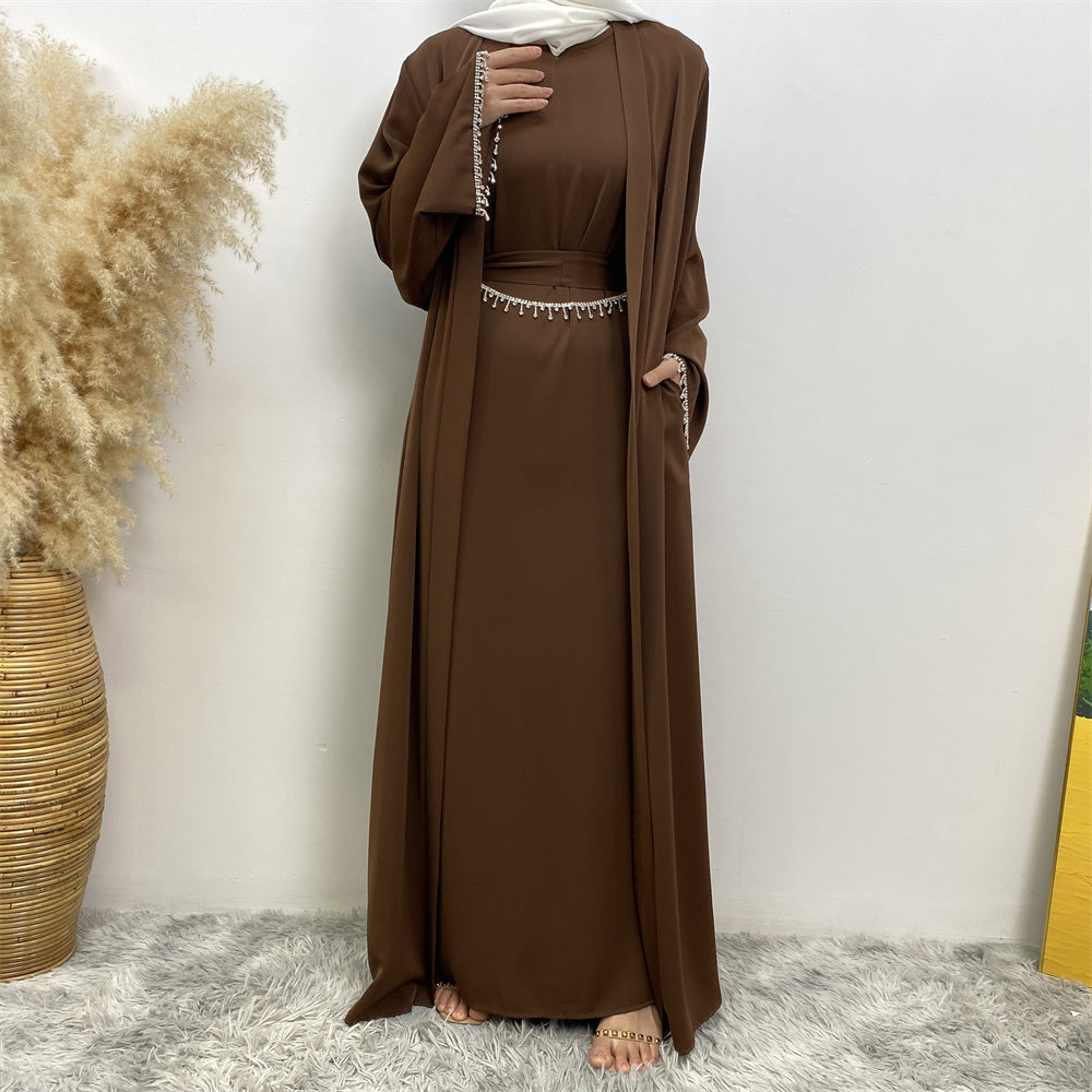 Al-Ameerah 4 Piece-Set Abaya (Coffee)