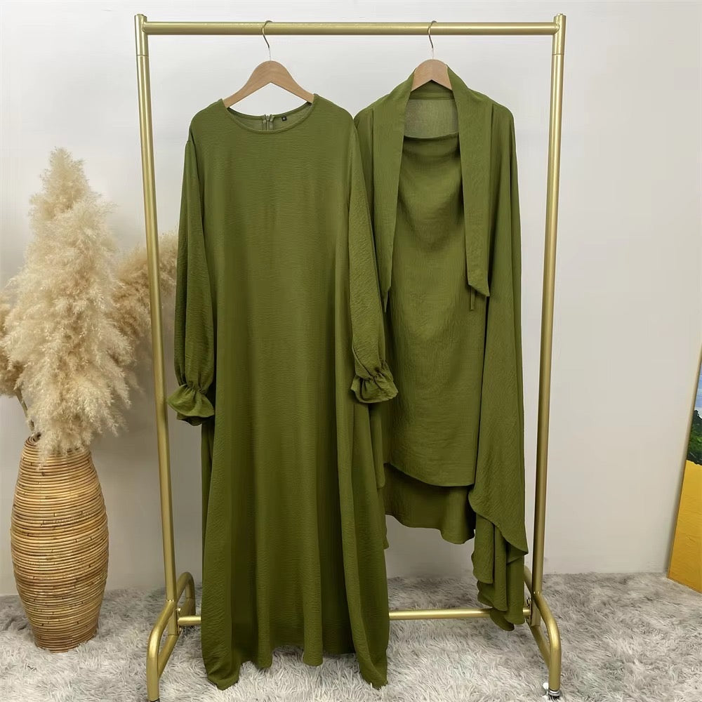 Two-Piece Khimaar Set (Olive)