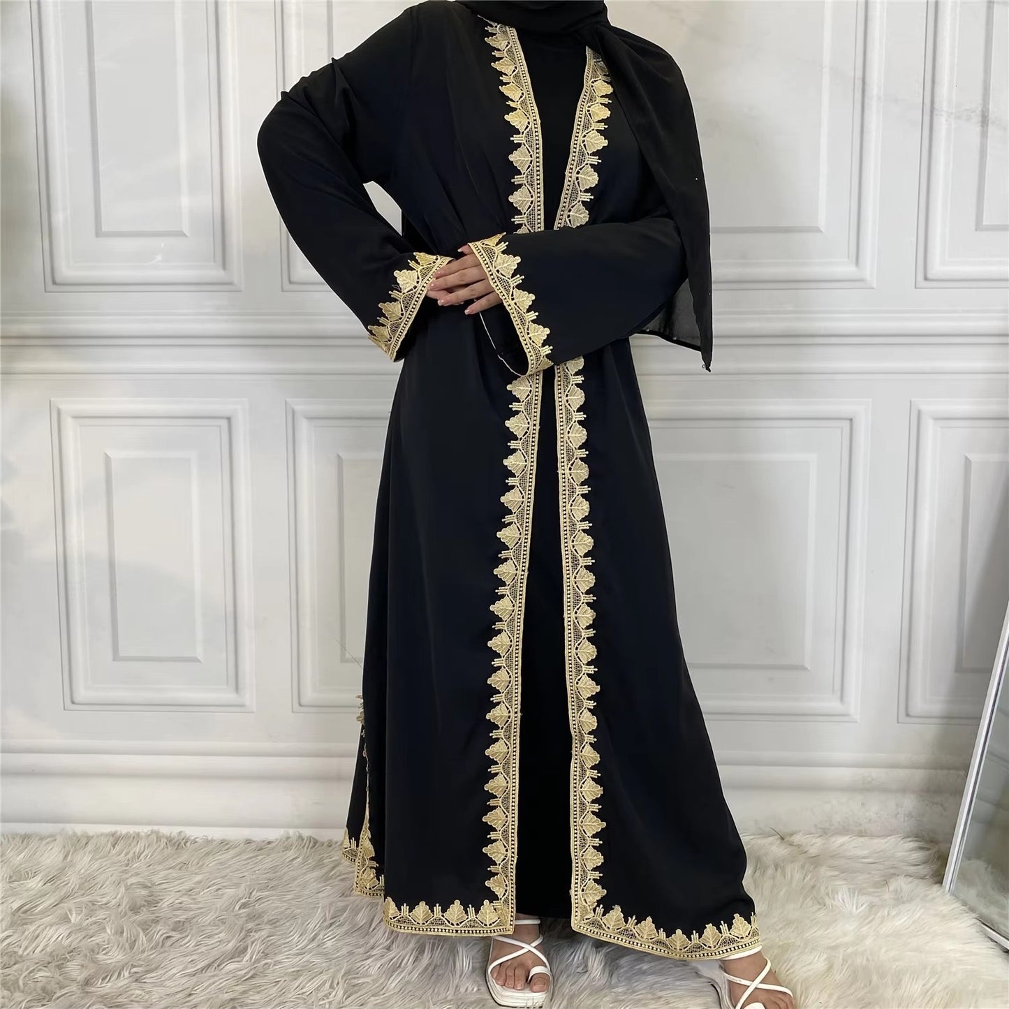 Embroidered Kaftan (Black)
