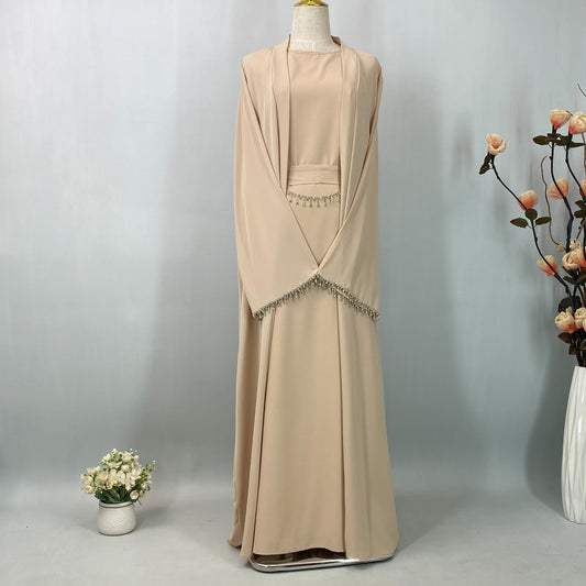 Al-Ameerah 4 Piece-Set Abaya (Beige) الأميرة