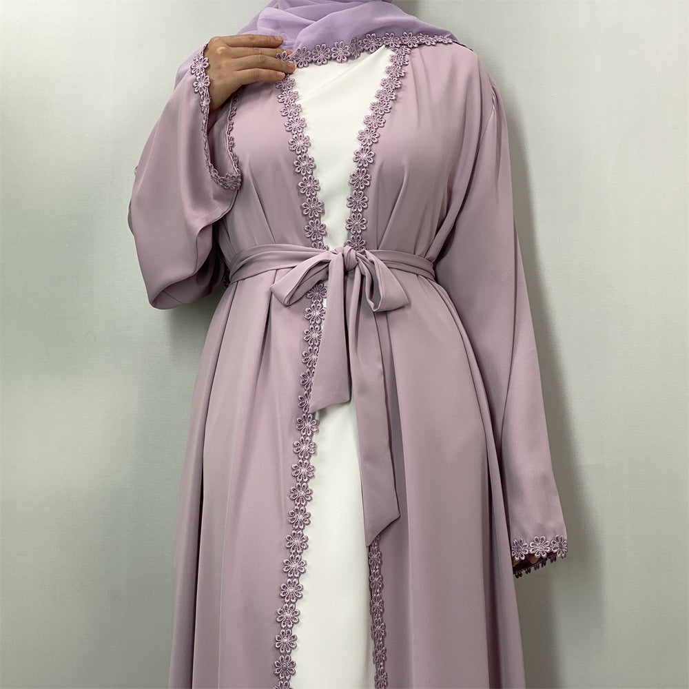 Nisrene Abaya and Hijab Set (Purple) نسرين
