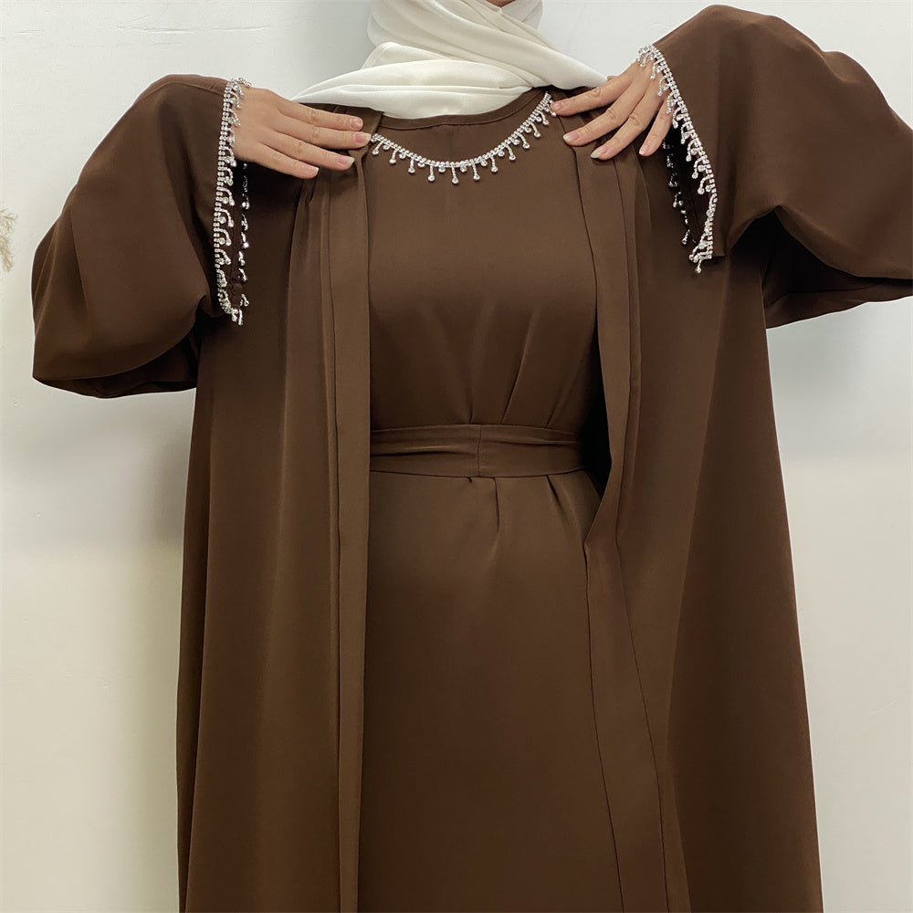 Al-Ameerah 4 Piece-Set Abaya (Coffee)