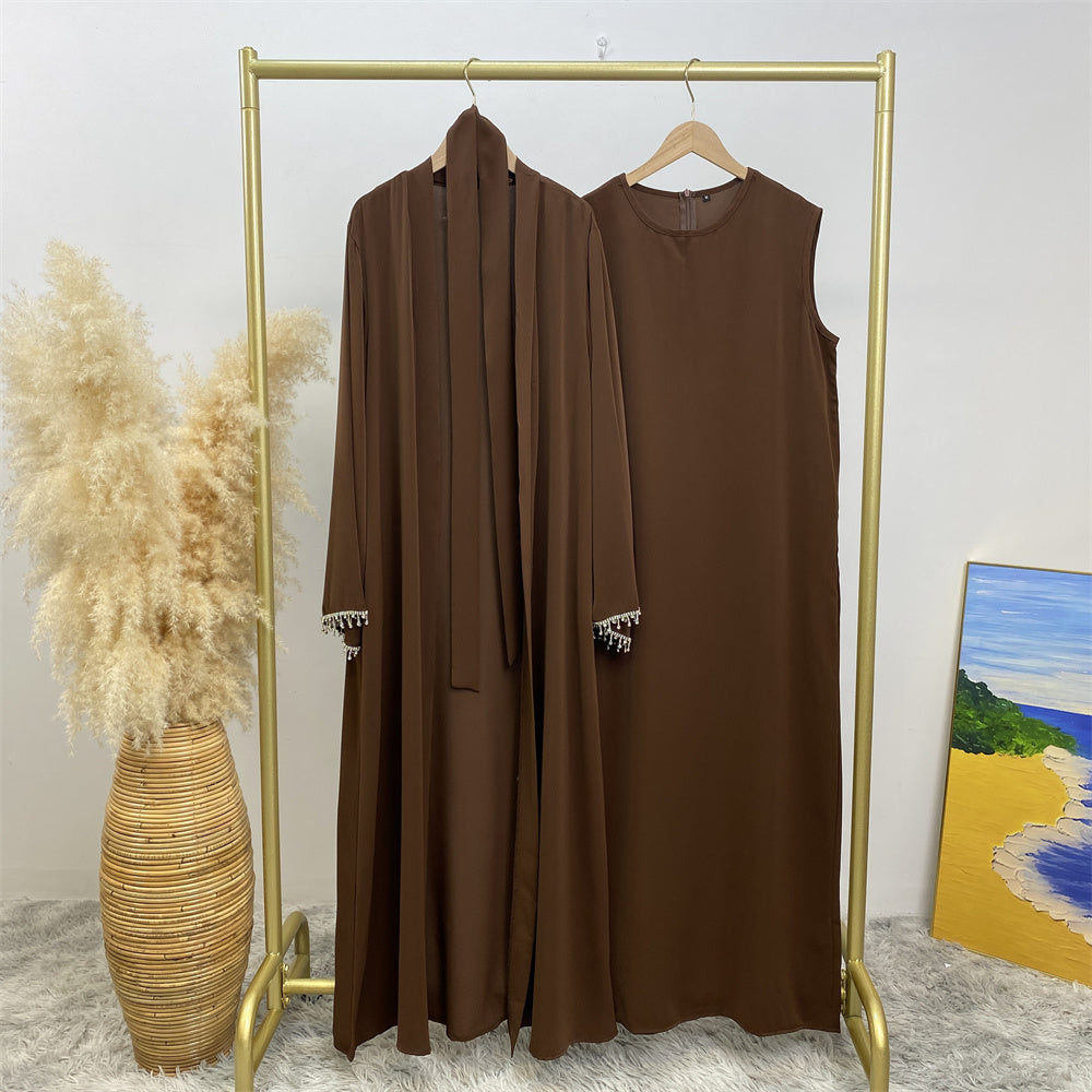 Al-Ameerah 4 Piece-Set Abaya (Coffee)