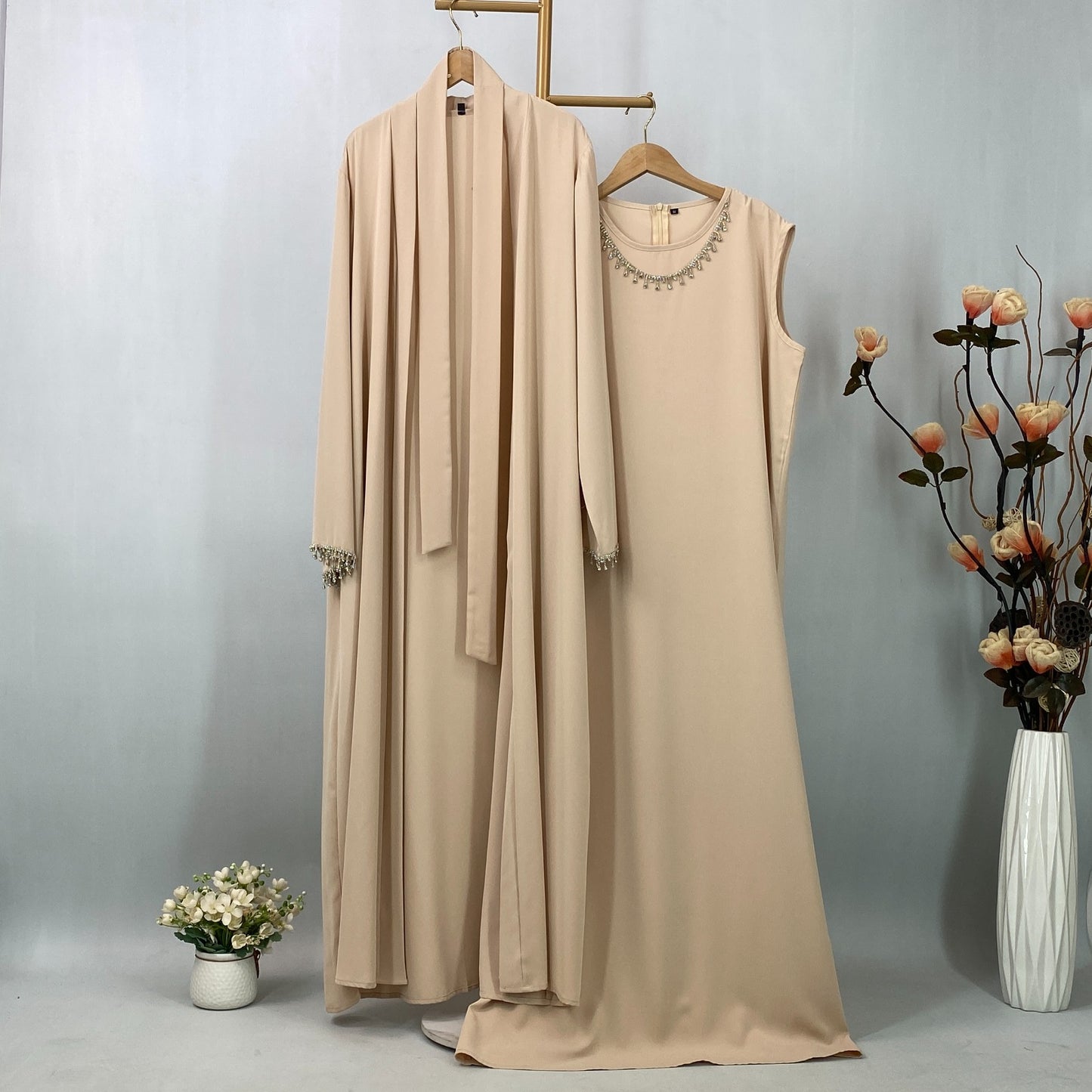 Al-Ameerah 4 Piece-Set Abaya (Beige) الأميرة