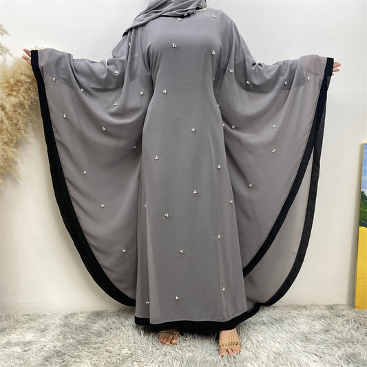 Beaded Butterfly Chiffon Abaya & Matching Headscarf