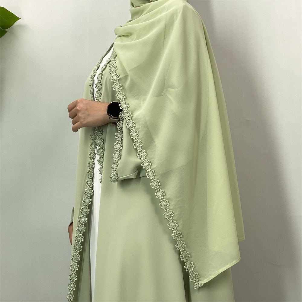 Nisrene Abaya & Hijab Set (Green) نسرين