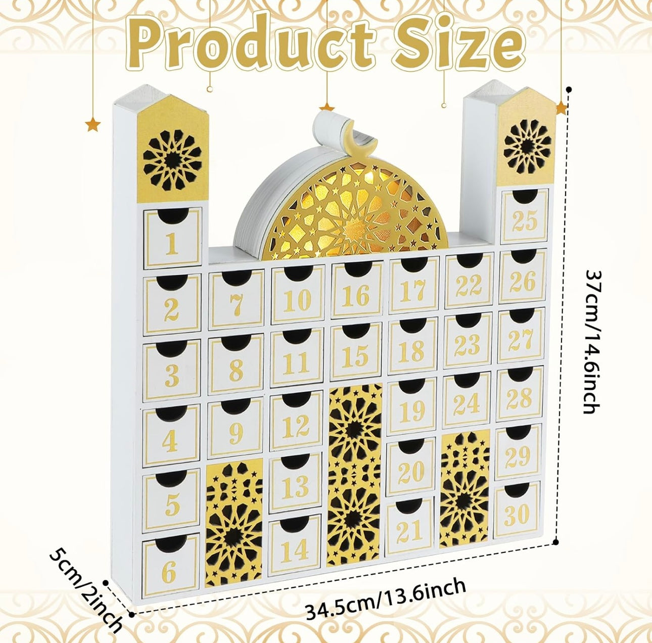 Wooden Masjid Countdown Ramadan Calendar