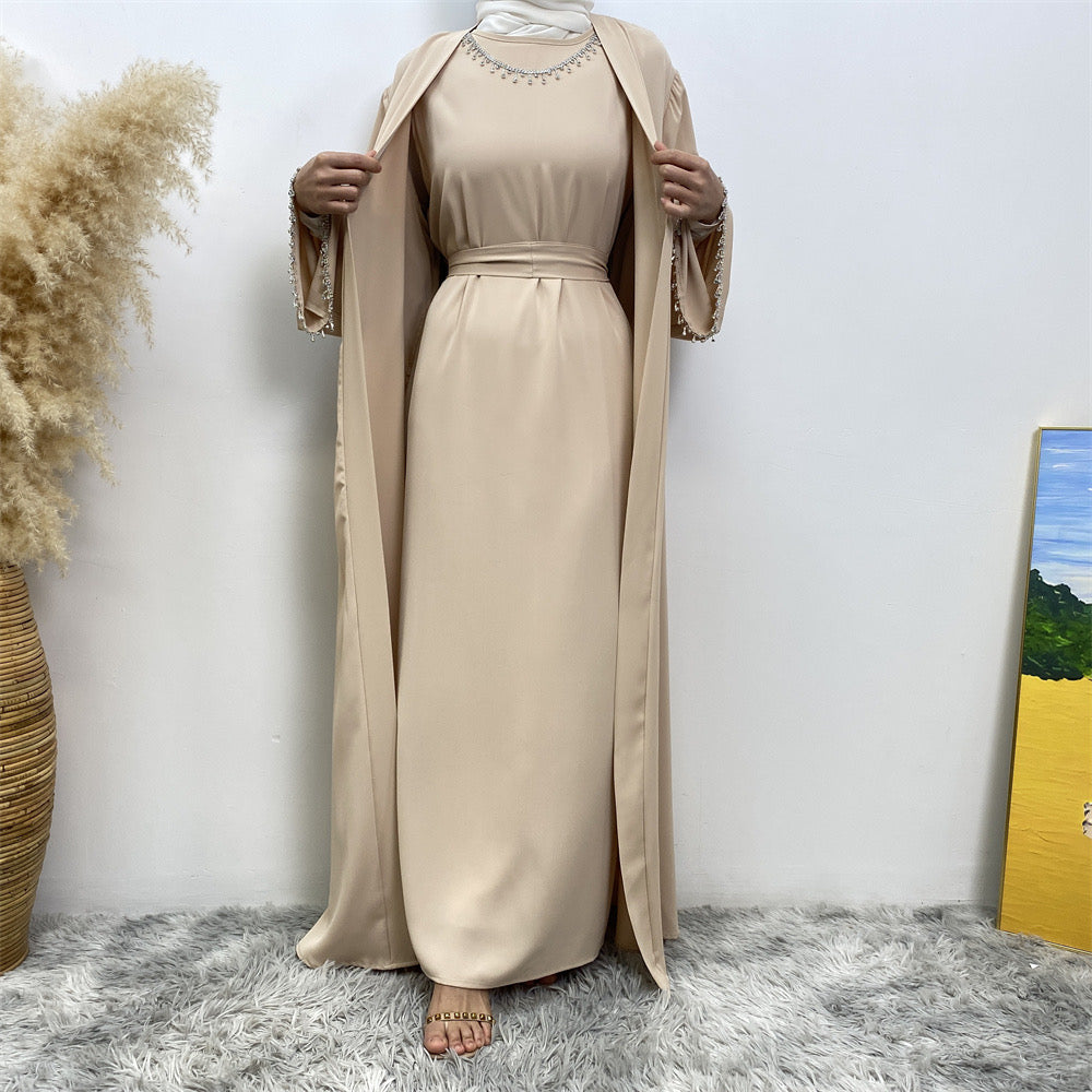 Al-Ameerah 4 Piece-Set Abaya (Beige) الأميرة