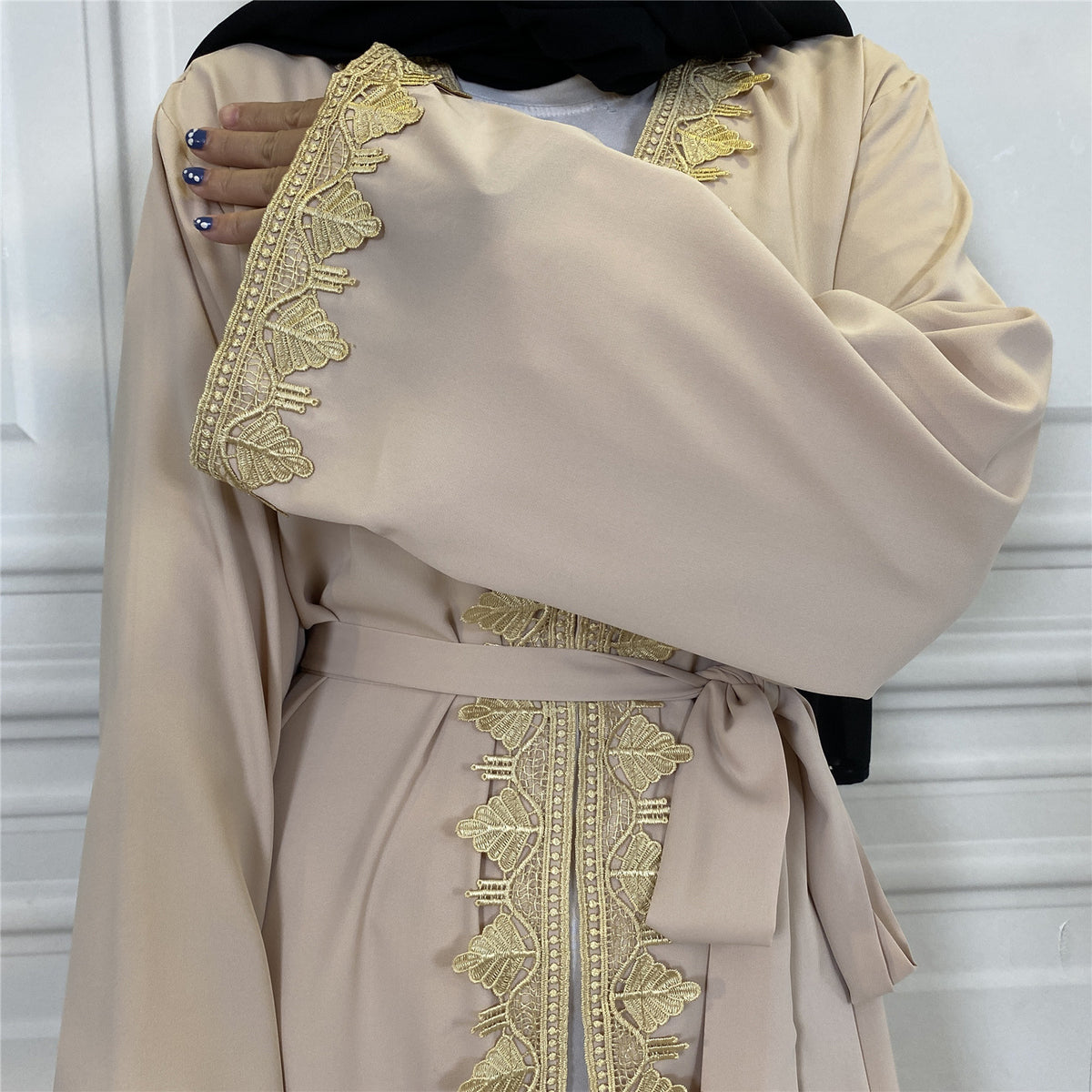 Embroidered Kaftan (Beige)