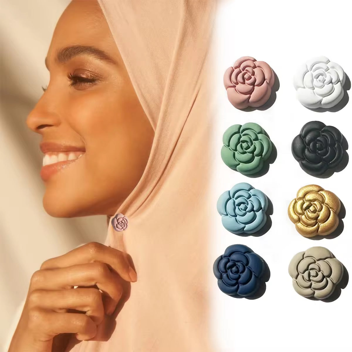 Floral Hijaab Magnets (Set of 8)