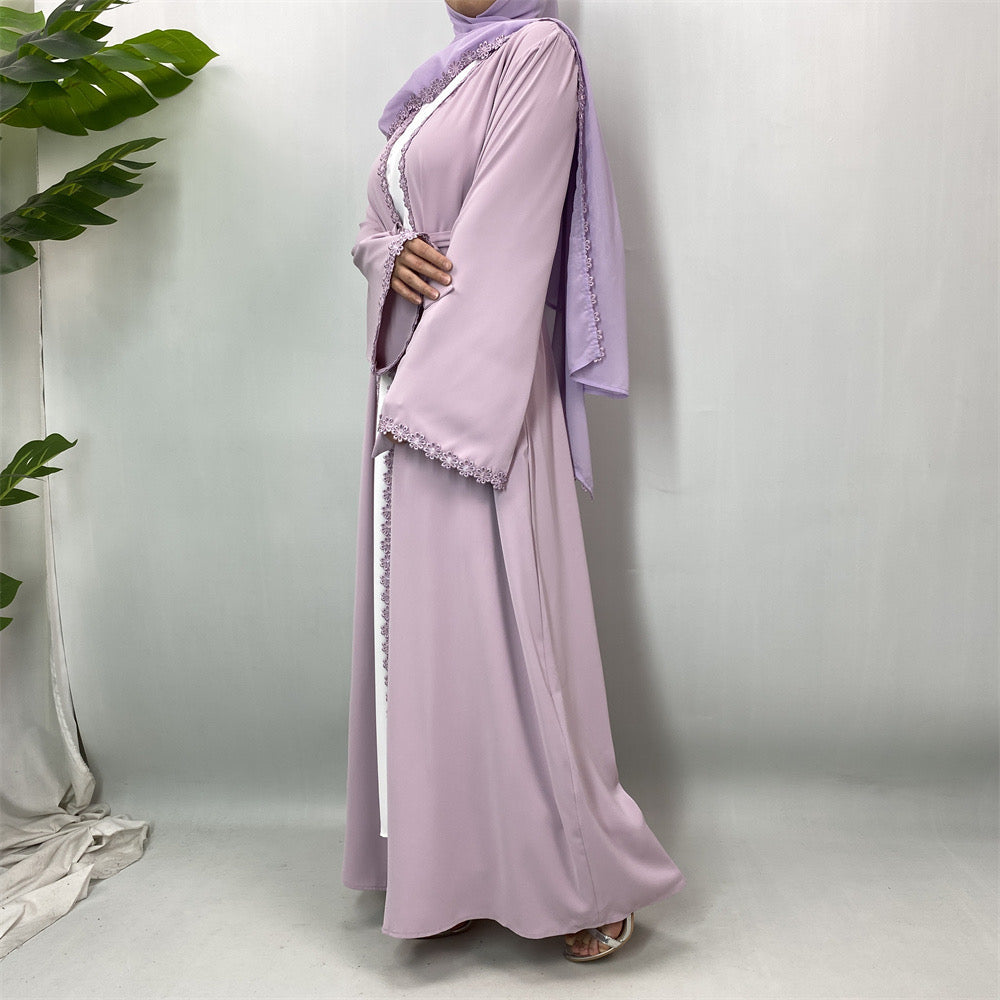 Nisrene Abaya and Hijab Set (Purple) نسرين
