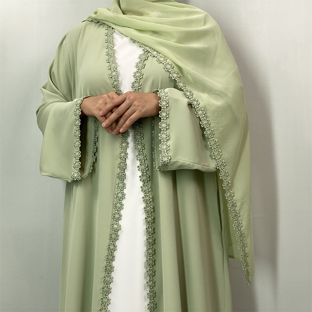 Nisrene Abaya & Hijab Set (Green) نسرين