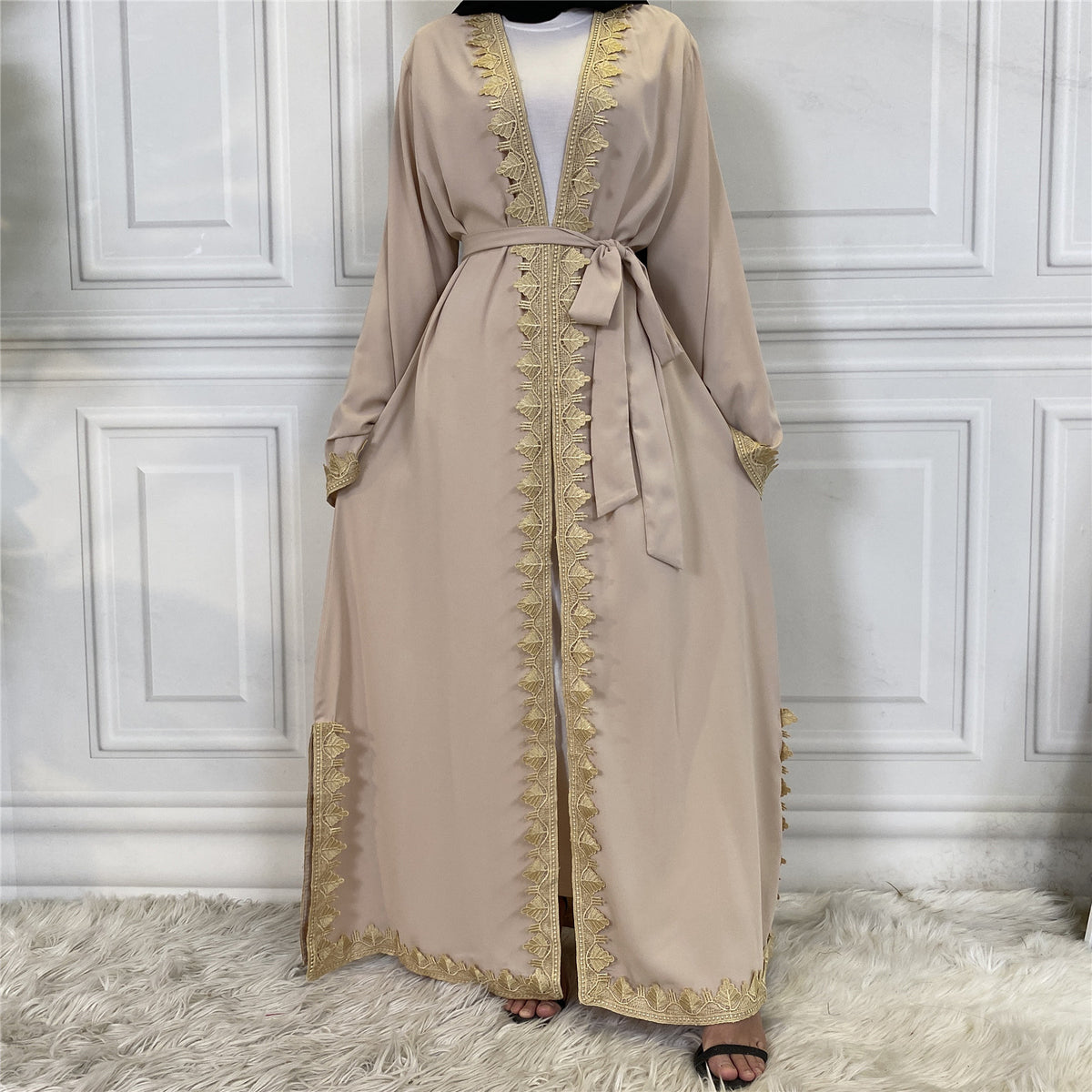 Embroidered Kaftan (Beige)