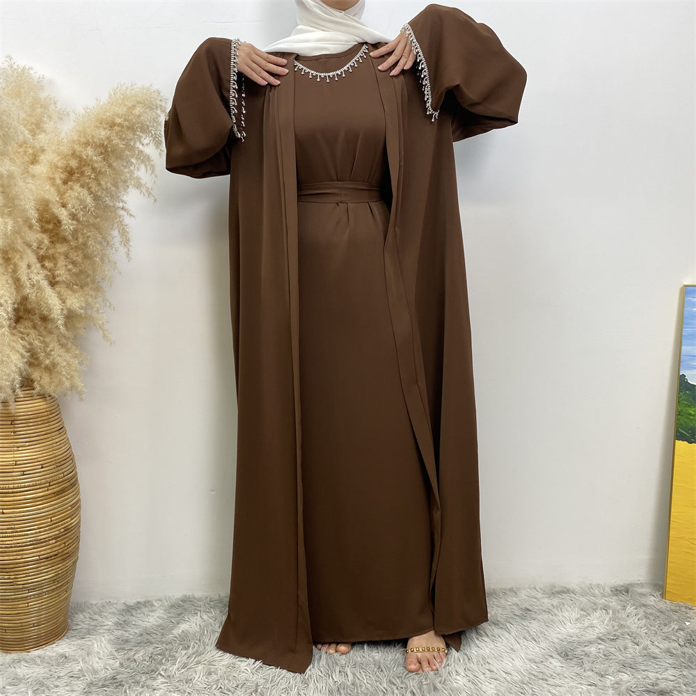 Al-Ameerah 4 Piece-Set Abaya (Coffee)