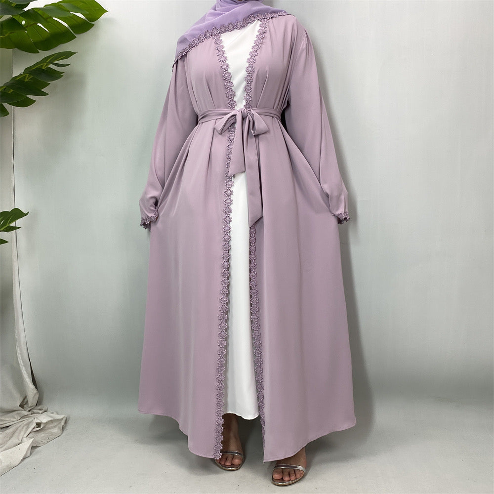 Nisrene Abaya and Hijab Set (Purple) نسرين