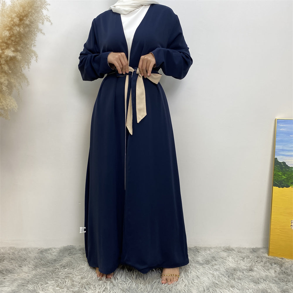 2 in 1: Convertible Abaya (Cream/Navy)