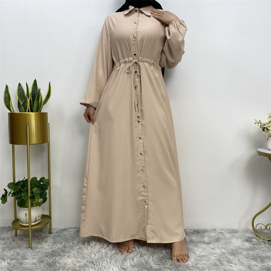 Button-Up Abaya (Cream)