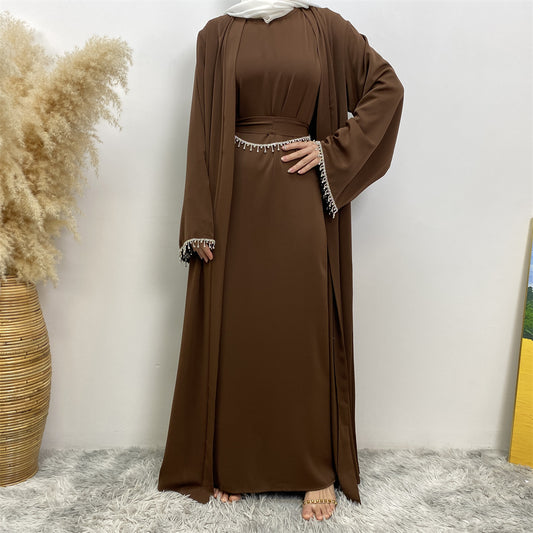 Al-Ameerah 4 Piece-Set Abaya (Coffee)