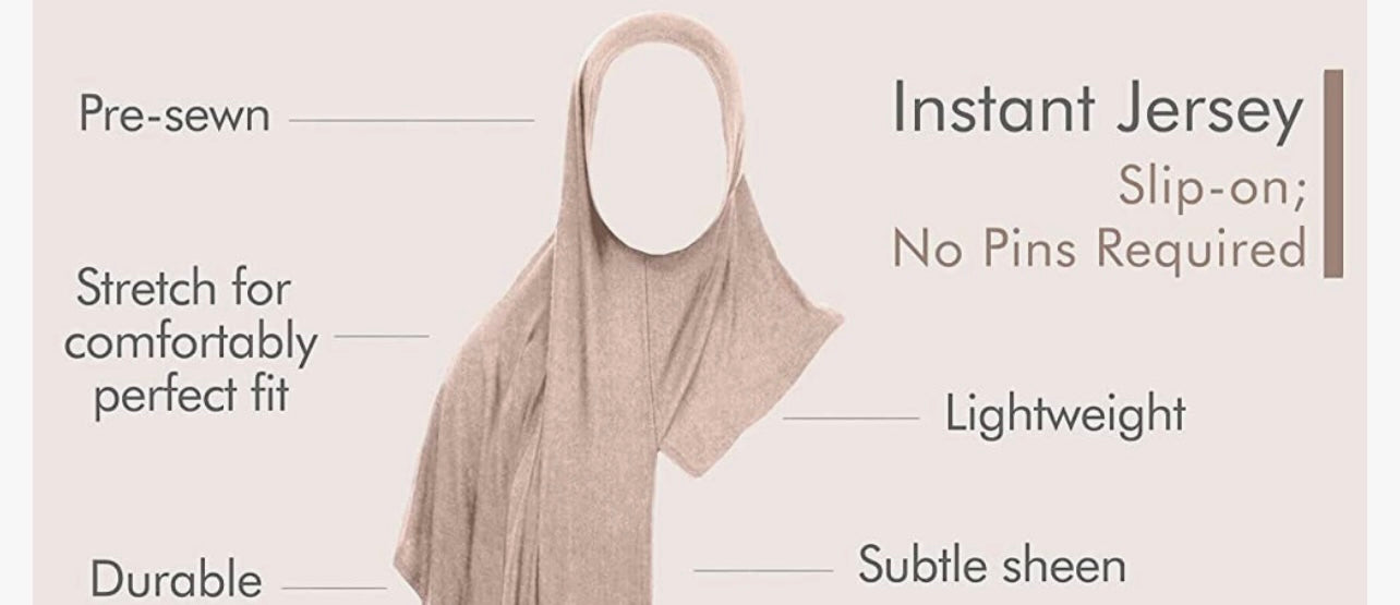 Pre-stitched Jersey Hijab (wide coverage)