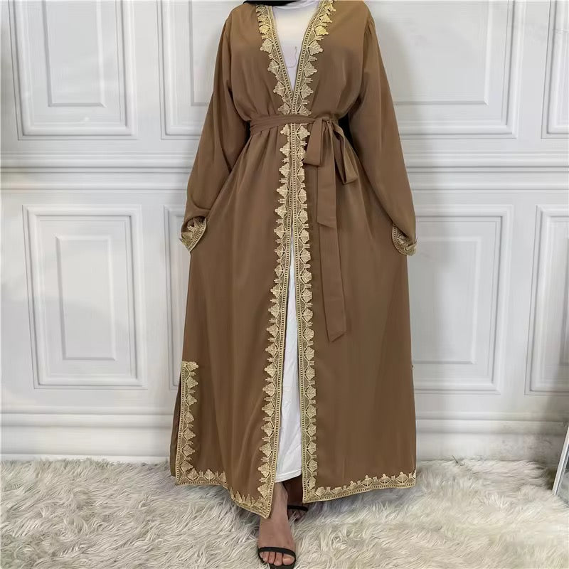 Embroidered Kaftan (Brown)