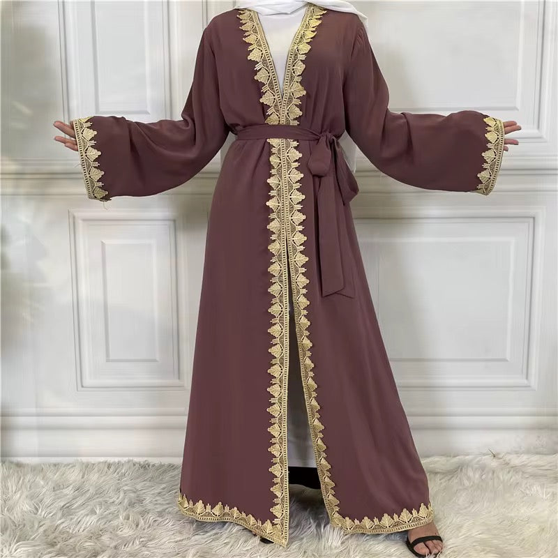 Embroidered Kaftan (Purple)