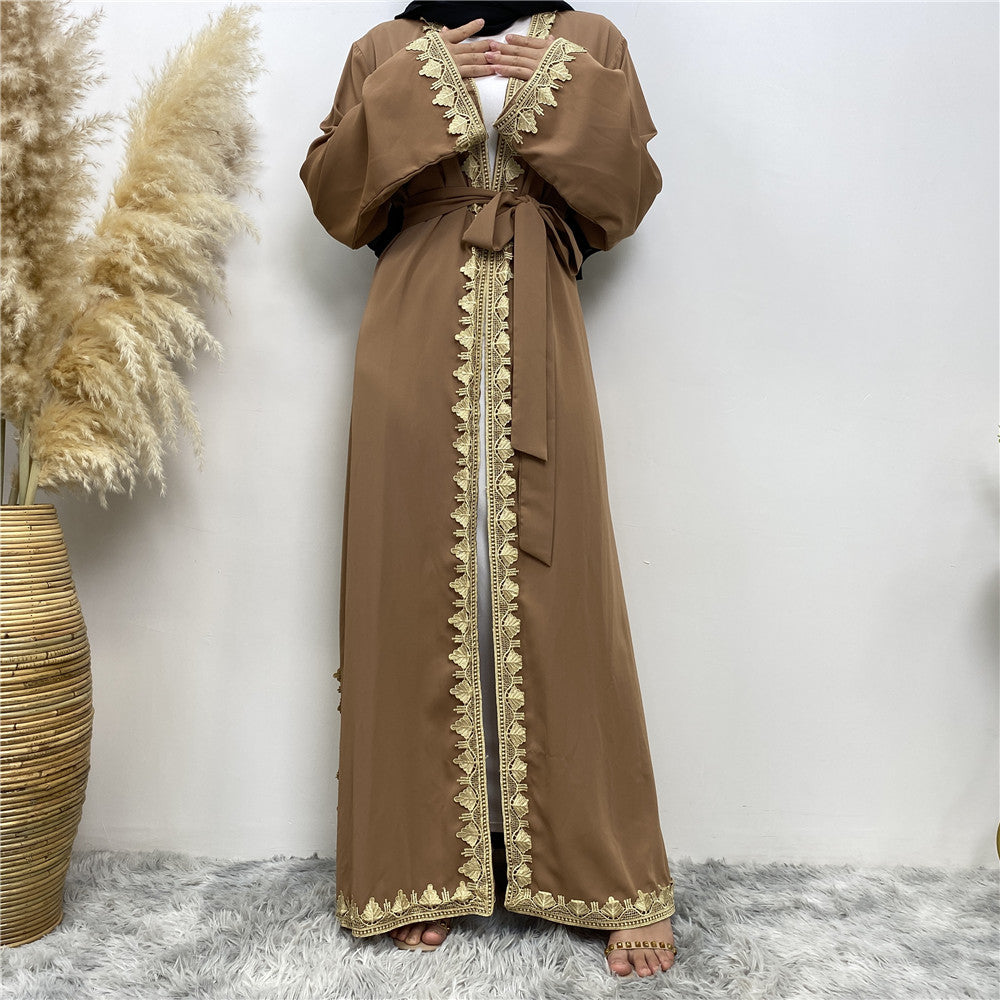 Embroidered Kaftan (Brown)