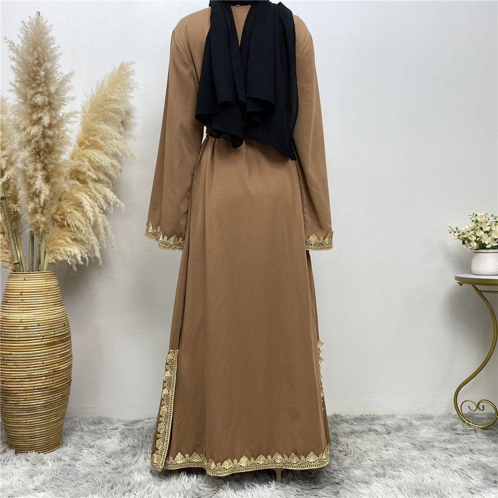 Embroidered Kaftan (Brown)