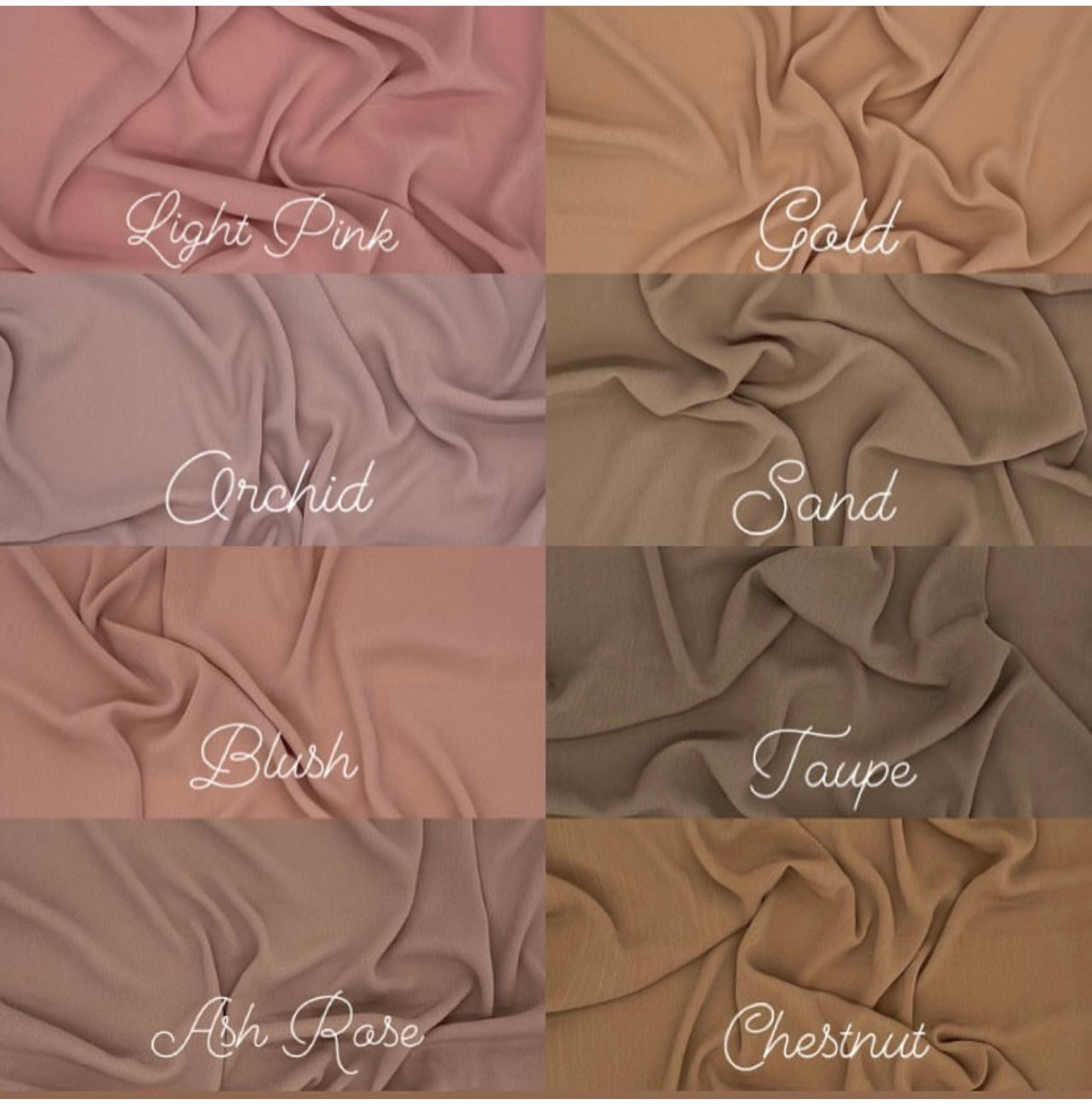 Luxury Chiffon Hijaabs - Earth Tones