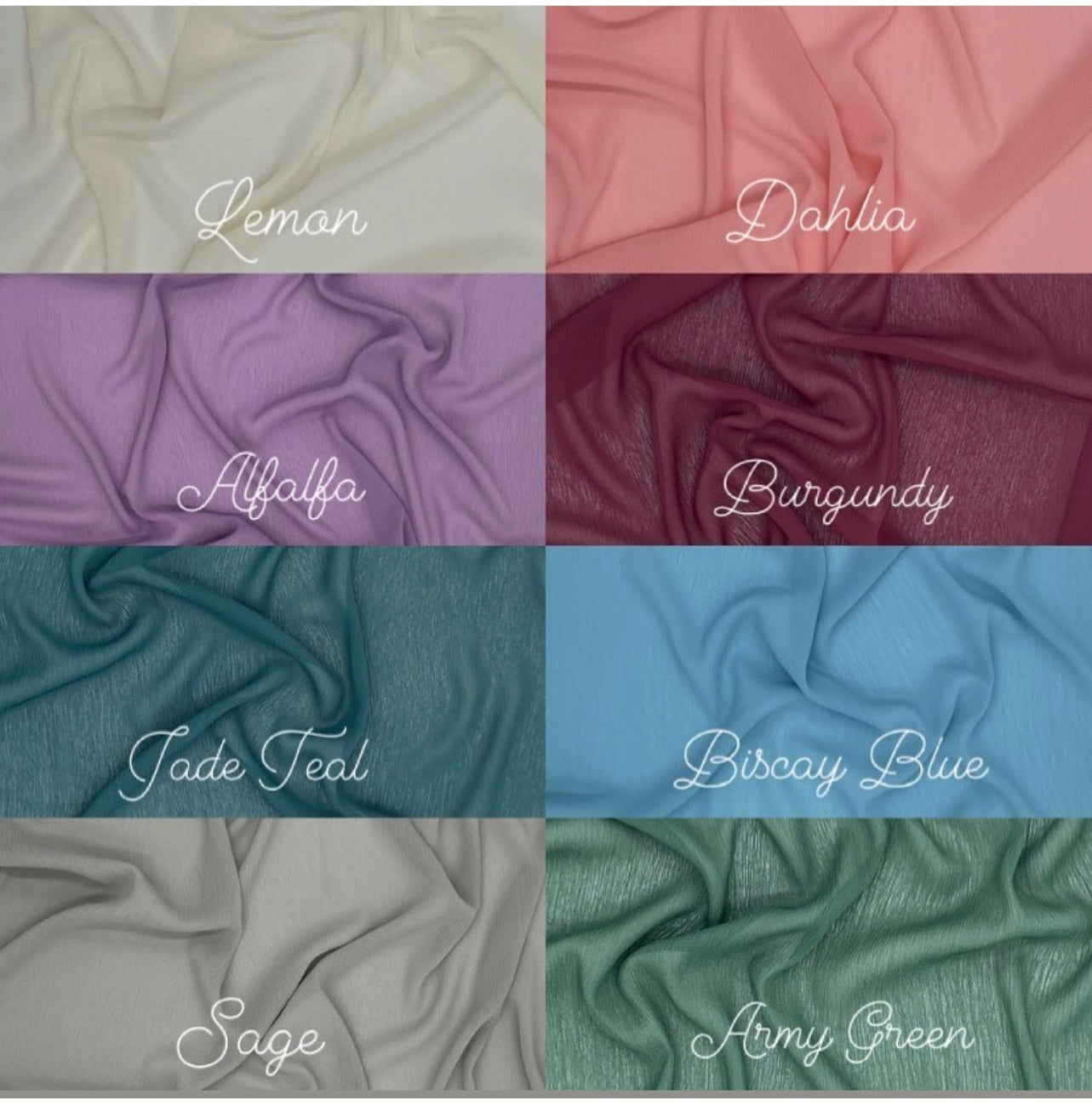 Luxury Chiffon Hijaabs - Colors